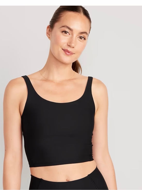 Old Navy Other - Old Navy Black Scoop Neck Crop Tank Bra - Women's Sports Bra